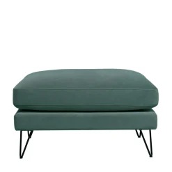 VILLABON Pouf en velours pieds épingles noirs