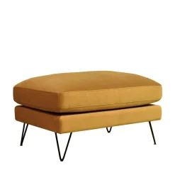 VILLABON Pouf en velours pieds épingles noirs