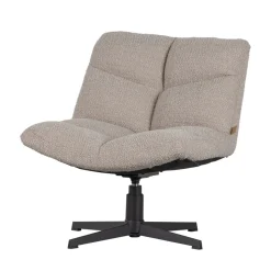 VINNY Fauteuil pivotant en tissu bouclette