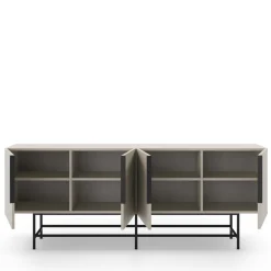 VINTARA Buffet 4 portes en bois et métal L200cm