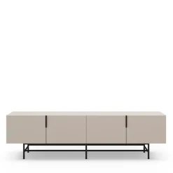 VINTARA Meuble TV 4 portes en bois et métal L200cm