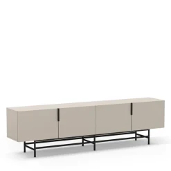 VINTARA Meuble TV 4 portes en bois et métal L200cm