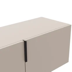 VINTARA Meuble TV 4 portes en bois et métal L200cm