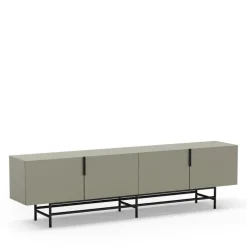 VINTARA Meuble TV 4 portes en bois et métal L200cm