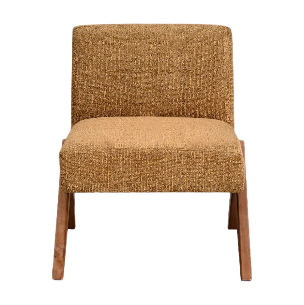 VINTO Fauteuil en tissu pieds bois