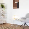 VITA Table d'appoint en bois et métal blanc