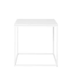 VITA Table d'appoint en bois et métal blanc