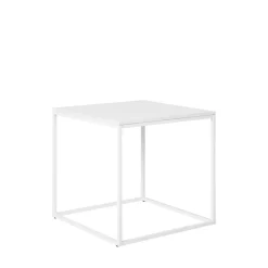 VITA Table d'appoint en bois et métal blanc