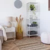 VITA Table de chevet avec tiroir en bois et métal blanc