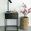 VITA Table de chevet avec tiroir en bois et métal