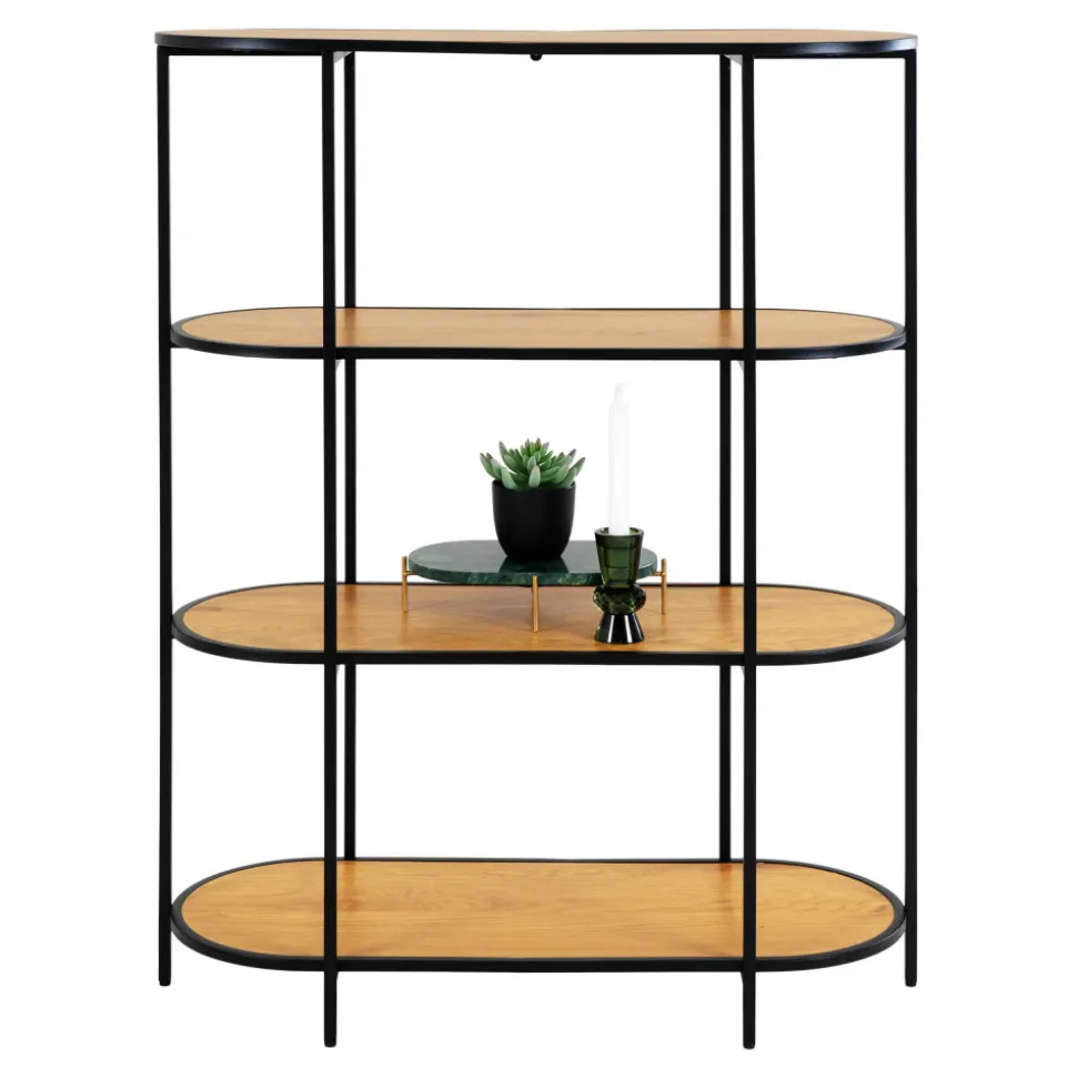 VITA Étagère ovale en bois et métal 85x111cm