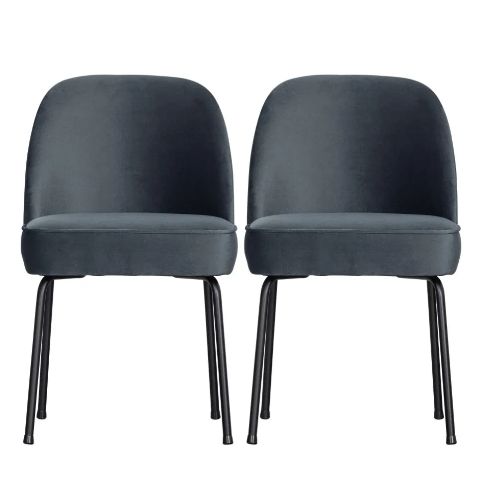 VOGUE Lot de 2 chaises design en velours