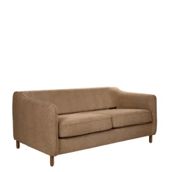 VORNAY Canapé convertible express 3 places en tissu pieds bois foncé
