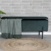 WATFORD Banc avec coffre de rangement en velours et métal