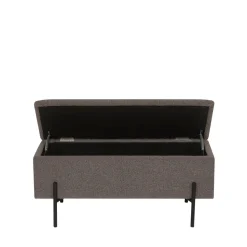 WATFORD Banc coffre en tissu bouclette et métal L95cm