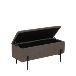 WATFORD Banc coffre en tissu bouclette et métal L95cm