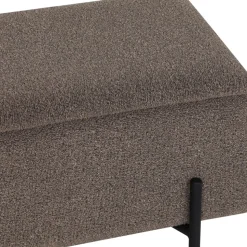 WATFORD Banc coffre en tissu bouclette et métal L95cm