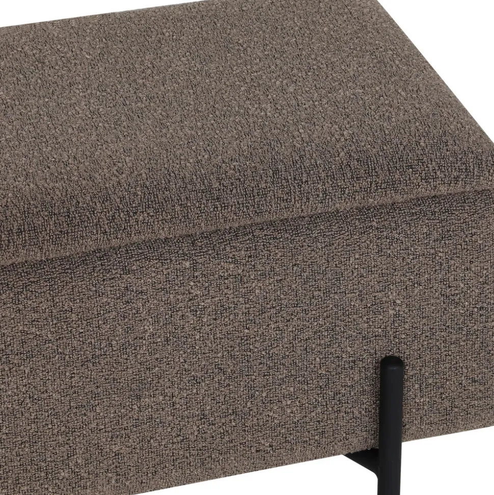 WATFORD Banc coffre en tissu bouclette et métal L95cm