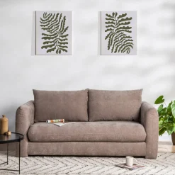 WIAME Canapé droit 2,5 places en tissu style contemporain