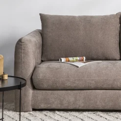 WIAME Canapé droit 2,5 places en tissu style contemporain