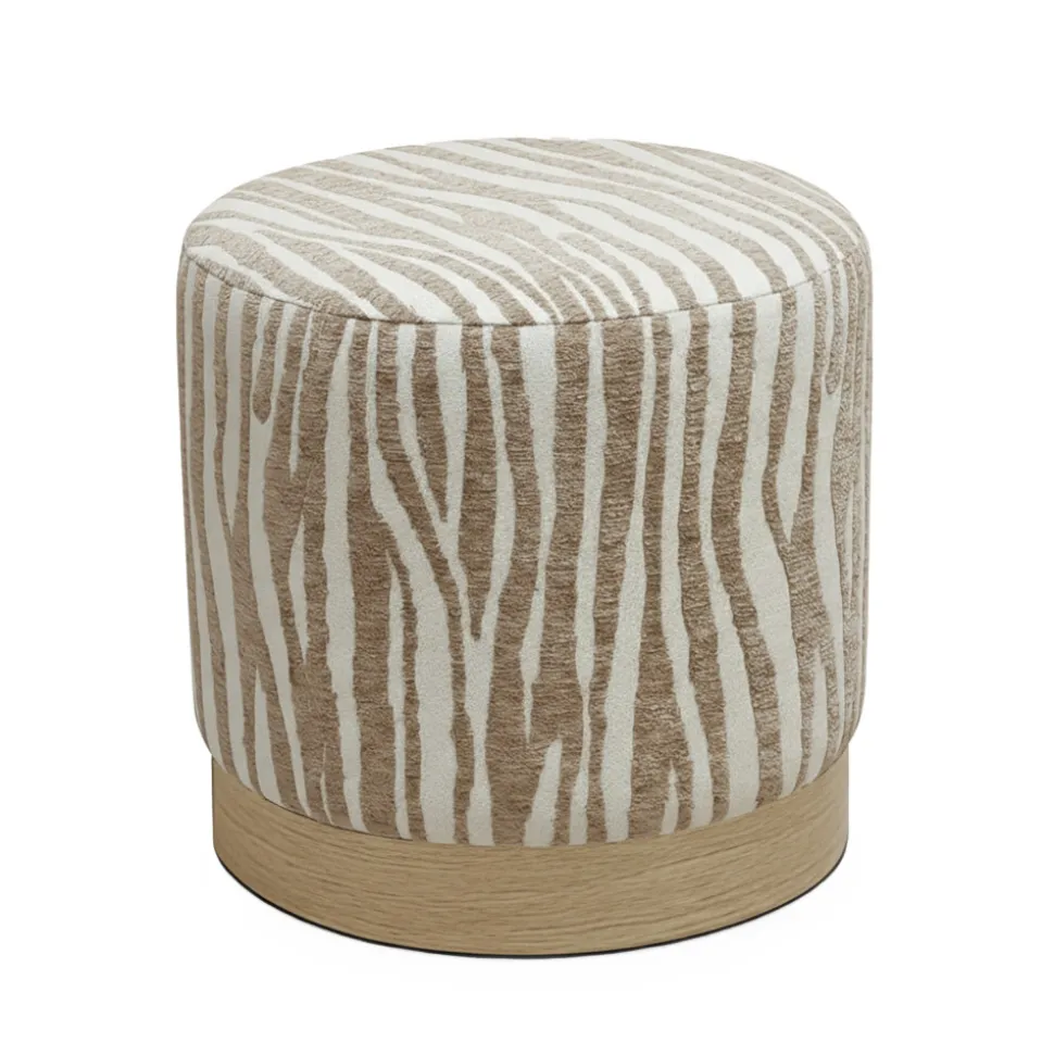 WILD Pouf rond en tissu imprimé animal ø40cm
