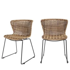 WINGS Lot de 2 chaises indoor/outdoor en résine tressée