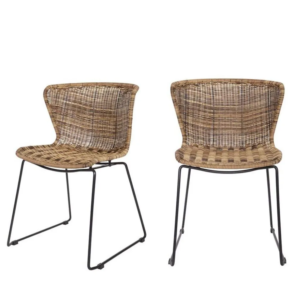 WINGS Lot de 2 chaises indoor/outdoor en résine tressée