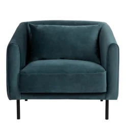 WINSEN Fauteuil en velours pieds droits en métal