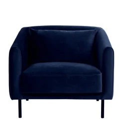 WINSEN Fauteuil en velours pieds droits en métal