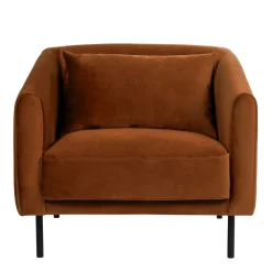 WINSEN Fauteuil en velours pieds droits en métal