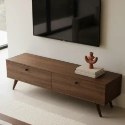 YARA Meuble TV 2 portes en bois L160cm