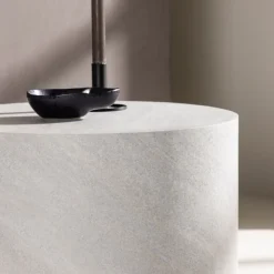 YORK Table d'appoint ronde effet marbre ø50cm