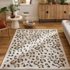 YUMA Tapis contemporain imprimé léopard