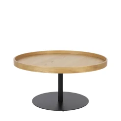 YURI Table basse ronde en bois et métal ø70cm