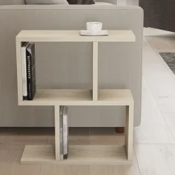 ZED Table d'appoint effet travertin