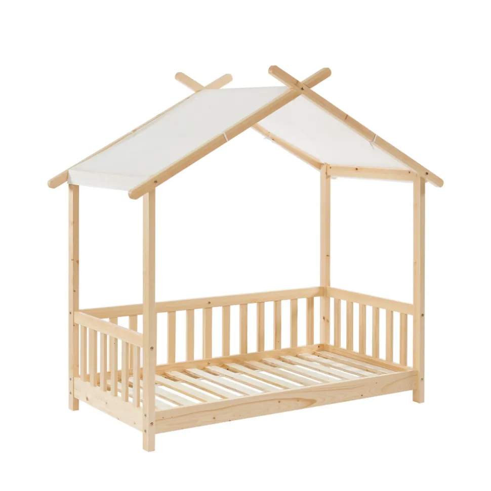 ZENID Lit cabane enfant en bois 70x140cm