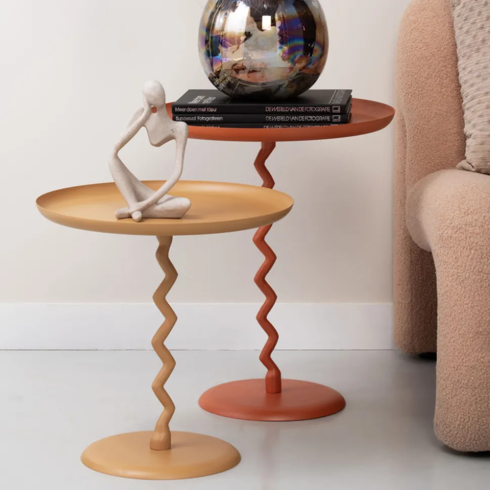 ZIGZAG Table d'appoint ronde en métal ø40cm