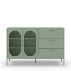 ZIO Buffet 2 portes 3 tiroirs en métal L140cm