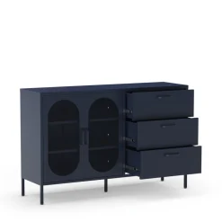 ZIO Buffet 2 portes 3 tiroirs en métal L140cm