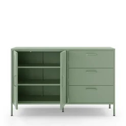 ZIO Buffet 2 portes 3 tiroirs en métal L140cm