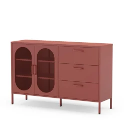 ZIO Buffet 2 portes 3 tiroirs en métal L140cm