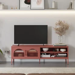 ZIO Meuble TV 2 portes en métal L160cm