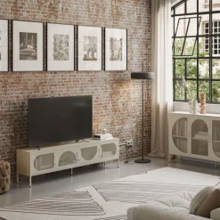 ZIO Meuble TV 4 portes en métal L180cm