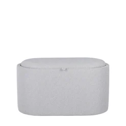 ZOÉ Banc ovale en tissu avec plateau et rangement L77cm