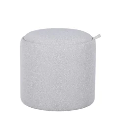 ZOÉ Pouf rond en tissu avec plateau et rangement ø40cm