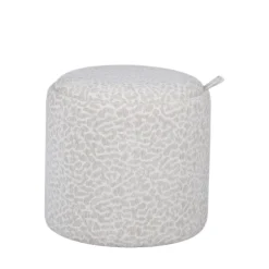 ZOÉ Pouf rond imprimé animal avec plateau et rangement ø40cm