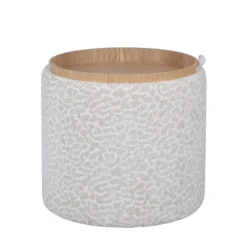 ZOÉ Pouf rond imprimé animal avec plateau et rangement ø40cm